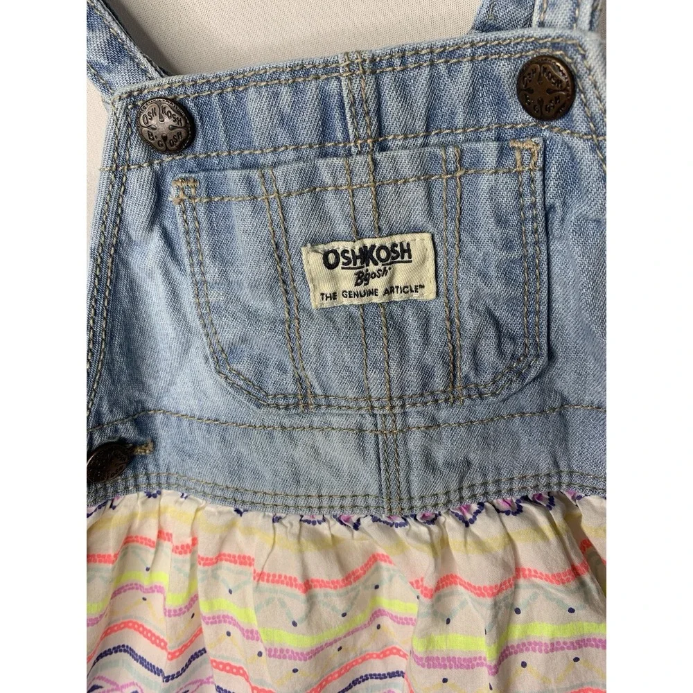 Baby Girls 9 Month Oshkosh Bgosh Vest‎ Bak Dress Overall Jumper Multicolor